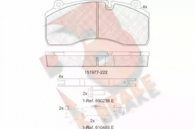 R BRAKE rb1977222 -  Комплект тормозных колодок, дисковый тормоз